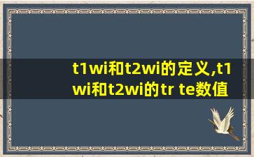 t1wi和t2wi的定义,t1wi和t2wi的tr te数值 🐴